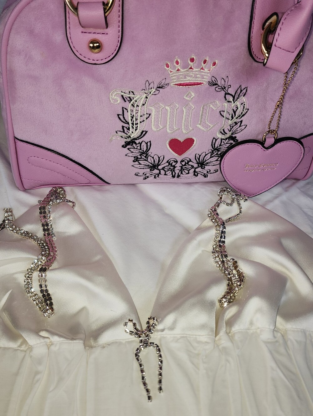 Juicy Couture Pink Velour Bowler Bag Y2K Coquette Purse